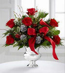 christmas glass vase arrangement